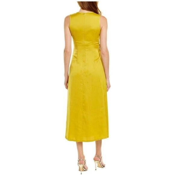 Taylor Golden Yellow A-Line Silky Midi Dress Size 10 NWT - Picture 10 of 13